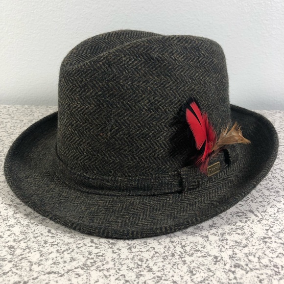 Vintage Adam Tweed Wool Fedora Hat Mens 